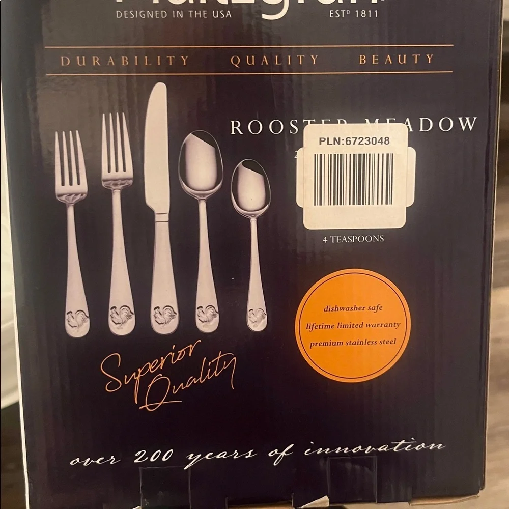 Pfaltzgraff rooster meadow silverware set of 20 brand new serving set flatware